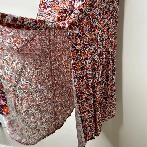 American Eagle Multicolor Floral One Shoulder Belted Midi Dress XS - Picture 5 of 10